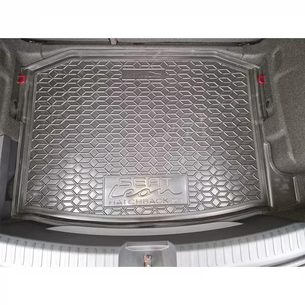Килимки багажнику поліуретанові ДВЗ/Hybrid хетчбек №1 однорівневий SEAT (Сеат) Leon (2021>) - 1