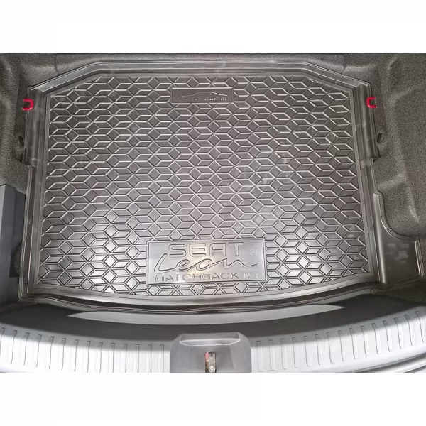 Килимки багажнику поліуретанові ДВЗ/Hybrid хетчбек №1 однорівневий SEAT (Сеат) Leon (2021>) - 2